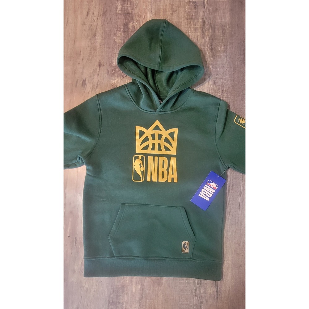 NBA Boys Green Hail to the King Fleece Hoodie Gold Graphic Size 14-16 ZHYK589F